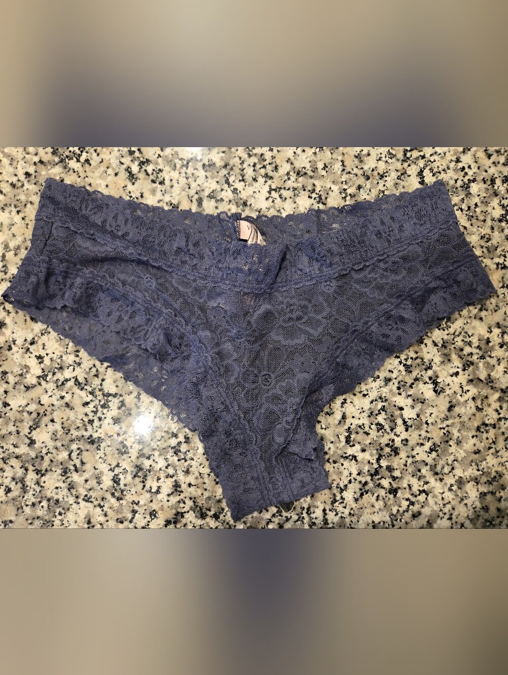 Victoria's Secret Floral Lace Cheeky - Blue